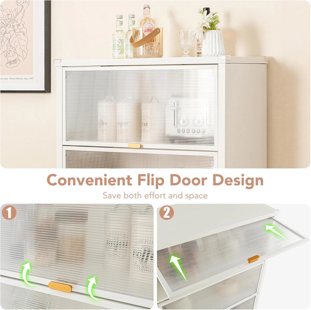 Armadietto da cucina, scaffale da cucina in piedi su ruote, cassettiera da cucina a 4 livelli con ante per PC e pannello posteriore rimovibile, supporto per microonde, 81 x 37 x 115 cm
