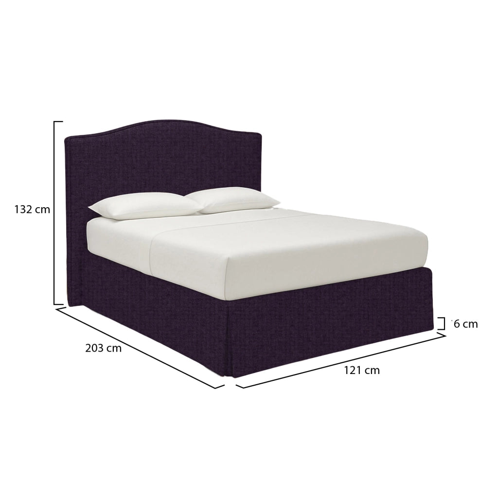 Eccles, Letto Singolo Sfoderabile Made in Italy, Viola