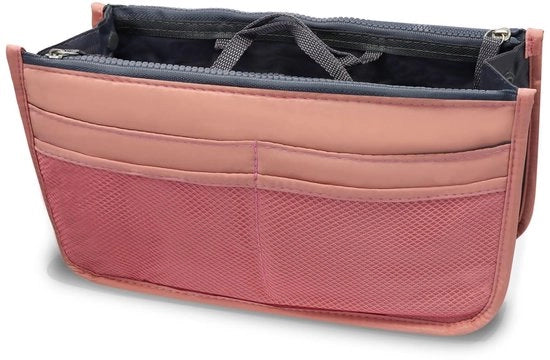 Organizzatore di Bagno con Tasche Acquatica, Organizzatore di Cosmetici con Vari Comparti, Tasca per Borsa da Donna e Borsa della Spesa (Rosso)