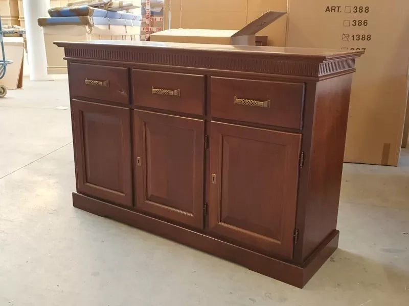 Madia credenza classica 3 porte legno tinta noce 150x47x96 - Mobili 2G