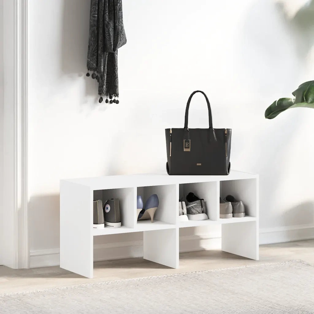 Scarpiera Impilabile-Scaffale per scarpe Bianca 89,5x30x40 cm