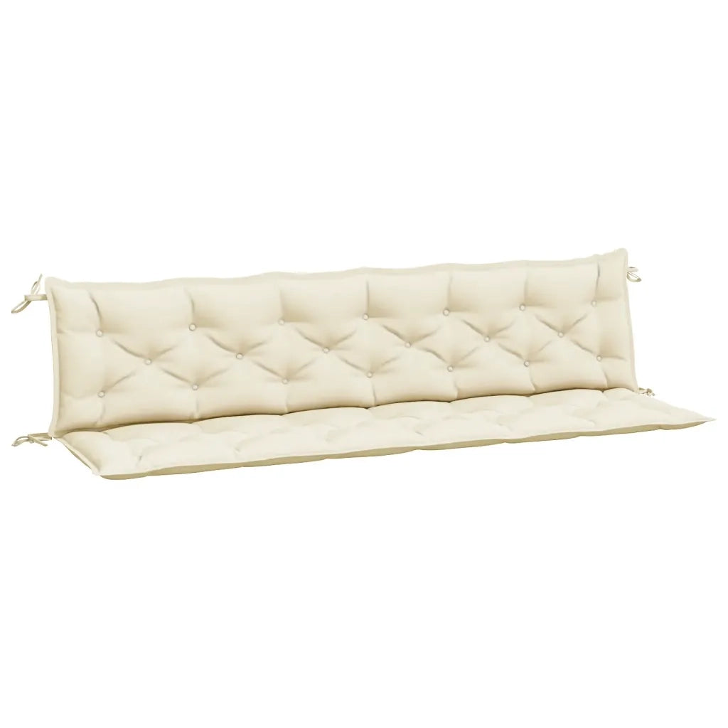 Cuscini Panca Giardino 2pz Bianco Crema 200x50x7 Tessuto Oxford 361737