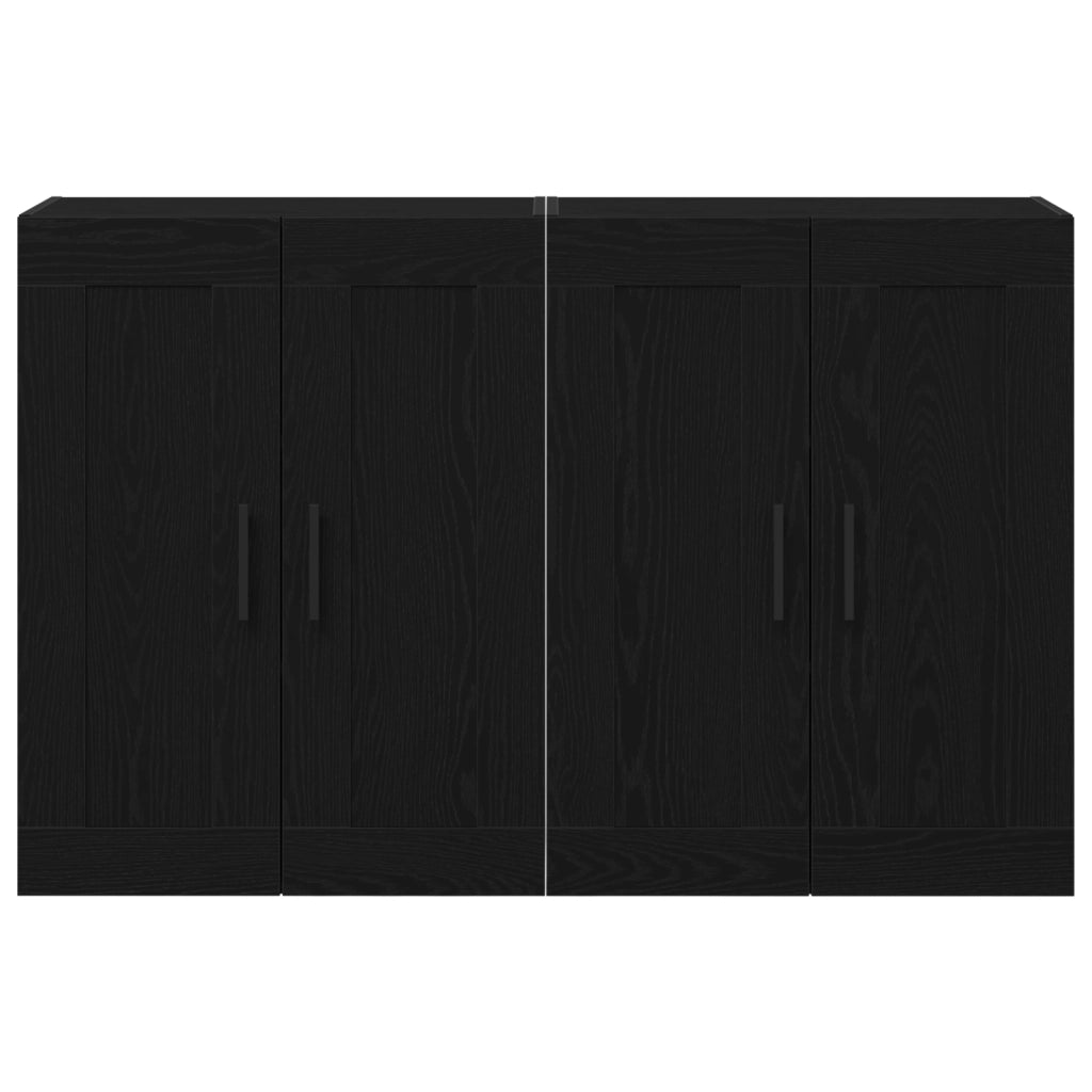 Armadi a Muro 2 pz Rovere Nero Legno Ingegnerizzato