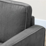 DIVANO 2 POSTI CON SPAZIO CONTENITORE E 2 CUSCINI IN TESSUTO EFFETTO VELLUTO E LEGNO 140X63X79 CM GRIGIO
