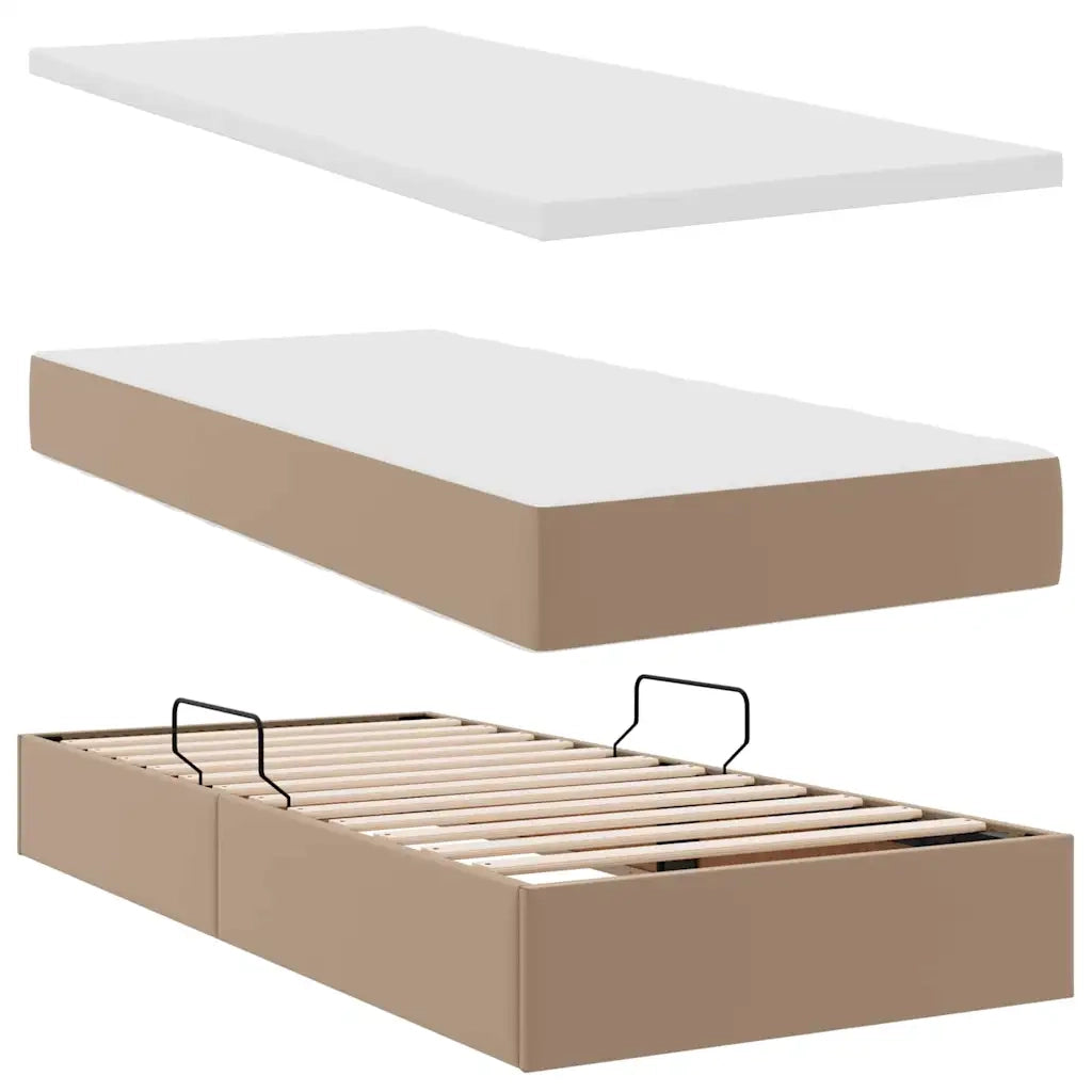 Letto con contenitore e materasso Cappuccino 100 x 200 cm