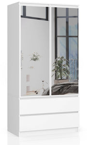 Armadio AKORD S90 Bianca 90 cm 2 ante 2 cassetti 90x51x180 cm