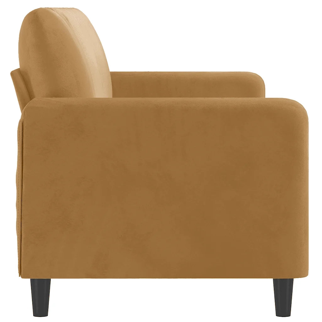Divano a 3 Posti Marrone 180 cm in Velluto