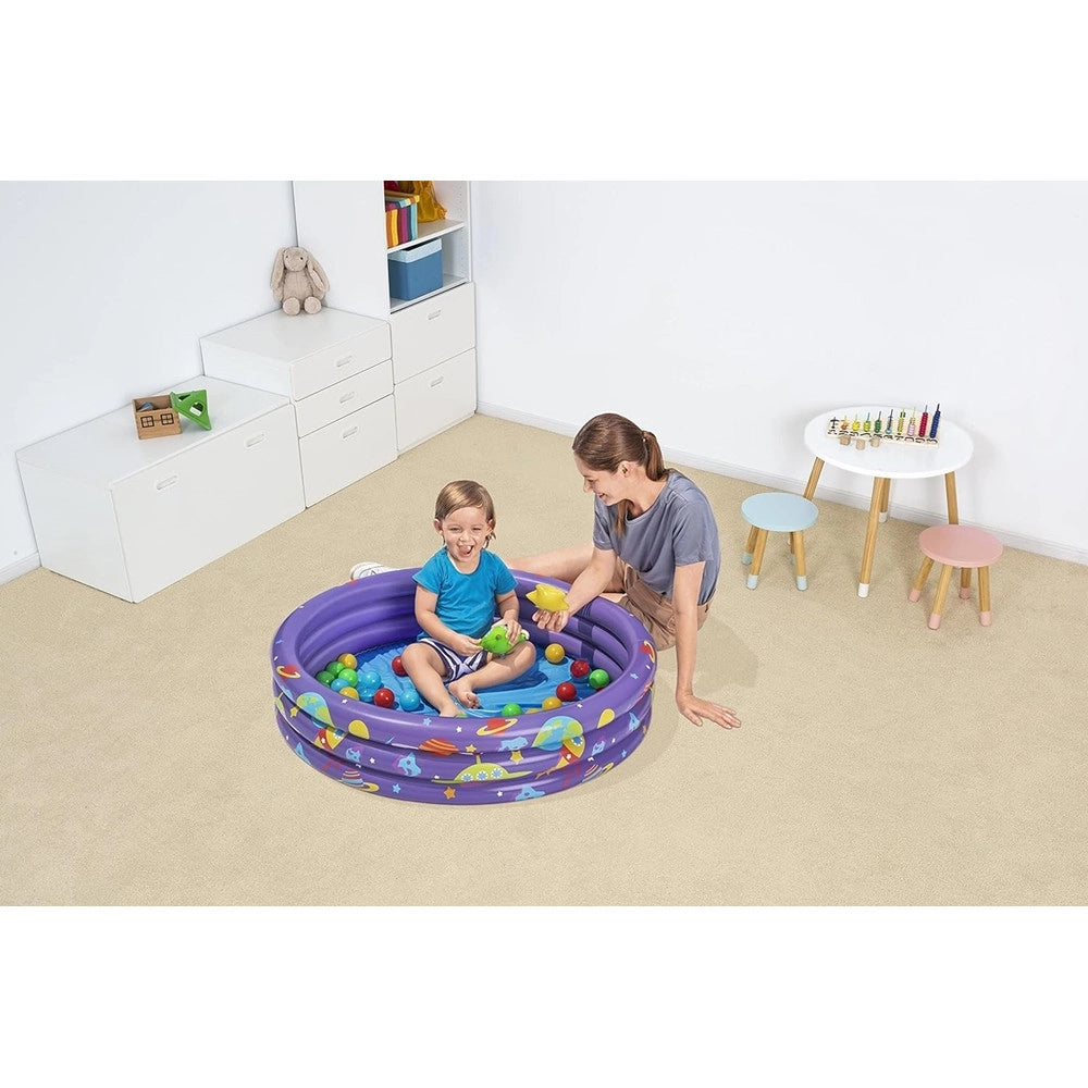 Trade Shop - Piscina Gonfiabile Giardino A 3 Anelli Gioco Per Bambini Con Palline ø 102 Cm 52466 -