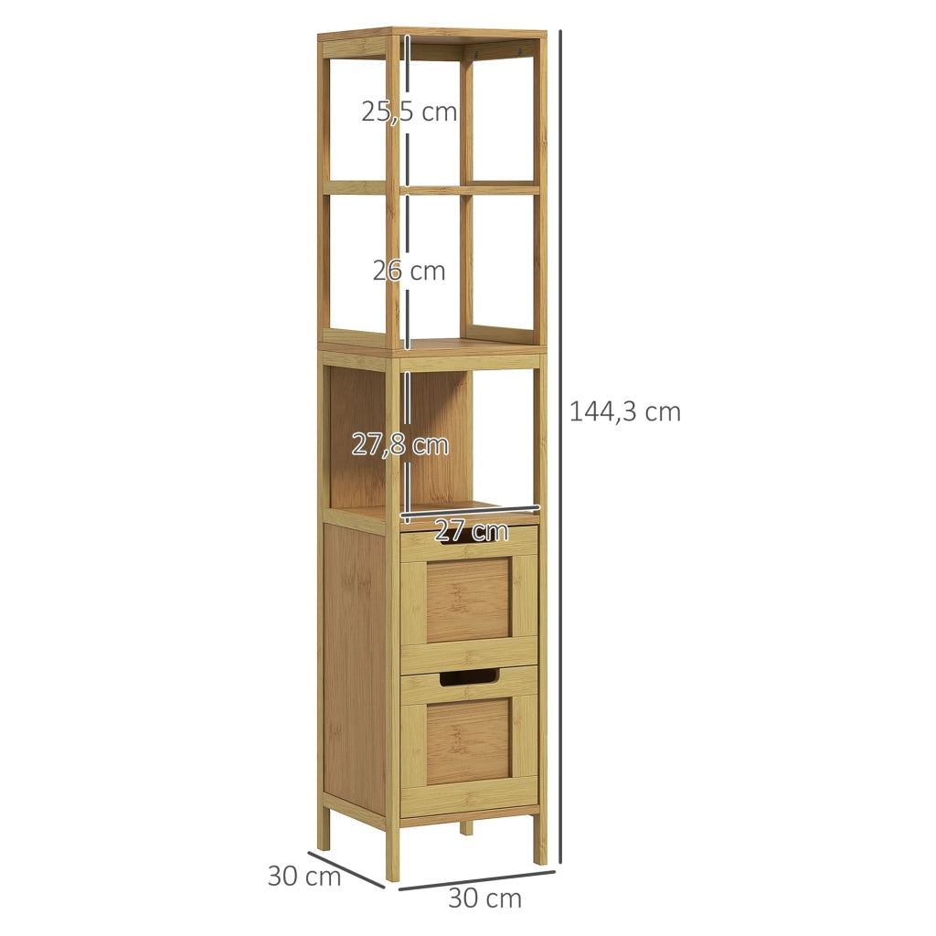 Colonna da Bagno in Bamb¨´ ¨C Zephmum ¨C Bianco 30x30x144 cm
