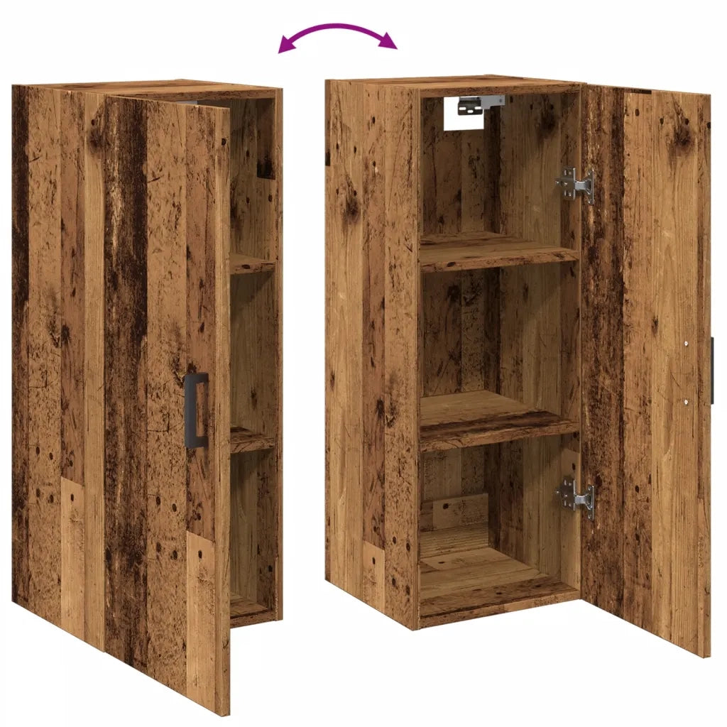 vidaXL Mobile a Parete Legno Vecchio 34,5x34x90 cm in Truciolato