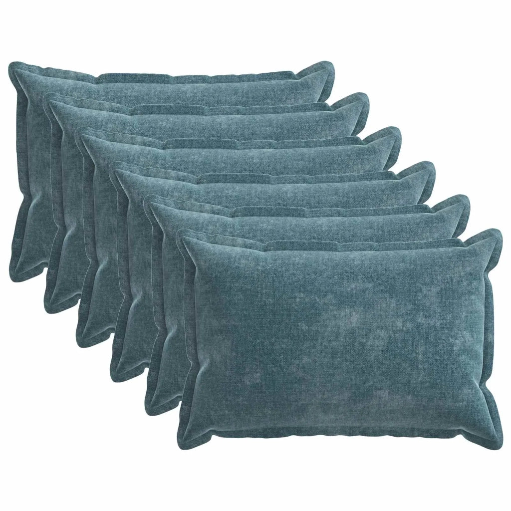 Federa 6 pz HOUTEN Blu 30 x 50 cm Tessuto Chenille 916176