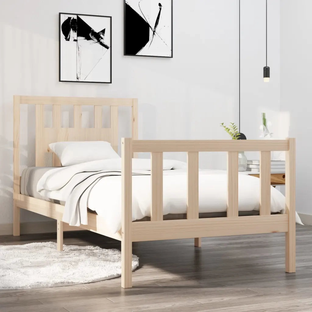 Giroletto-Struttura Letto in Legno Massello 90x190 cm Single 838160