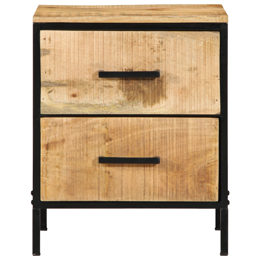 Comodino 40x35x50 cm Legno Massello Mango Grezzo