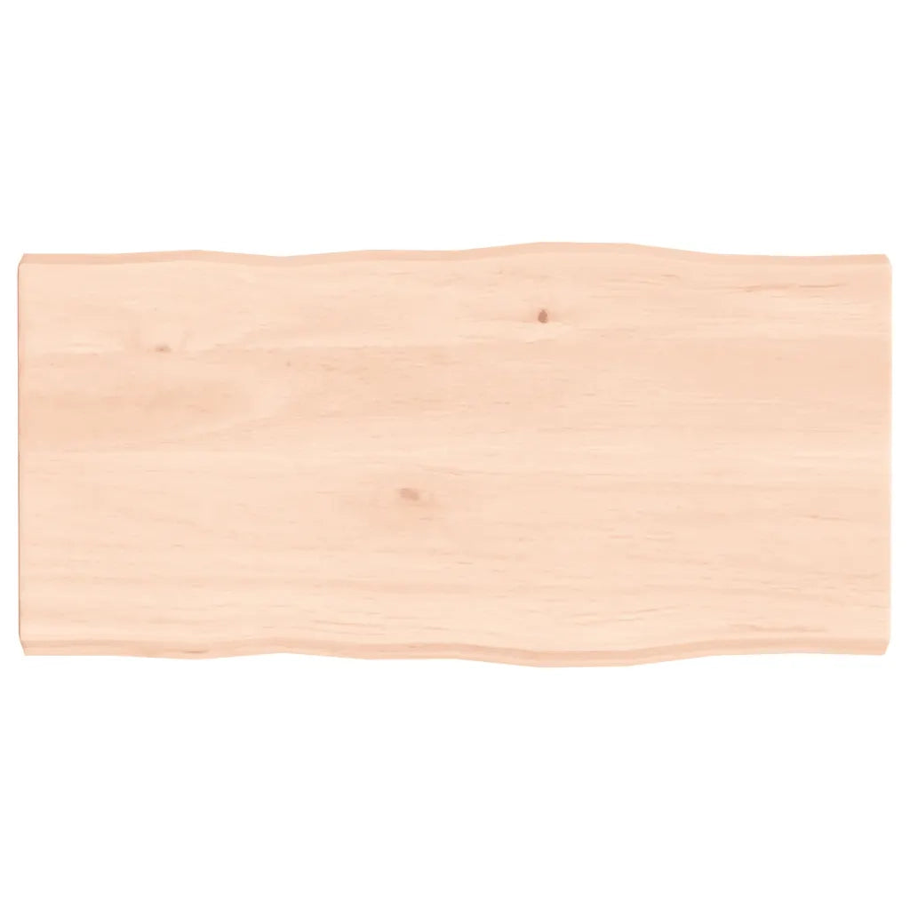Piano per Tavolo 80x40x(2-4) cm Rovere Non Trattato Bordi Vivi