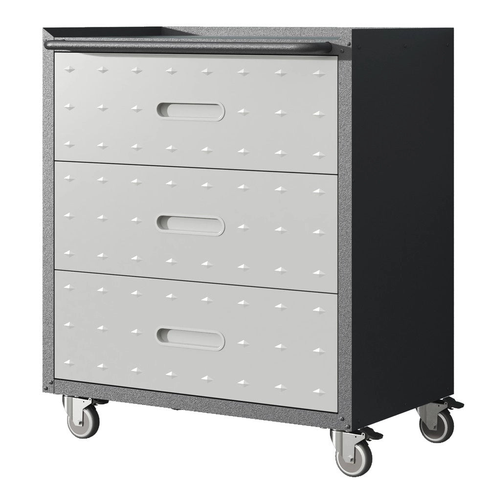 Carrello Portautensili con Cassetti ¨C MINIMAL ¨C Metallo, Nero/Grigio, 75x42x88 cm