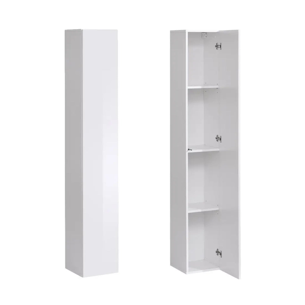 Set di mobili da salotto design SWITCH VI, bianco/quercia, finitura bianco lucido e quercia effetto fresato