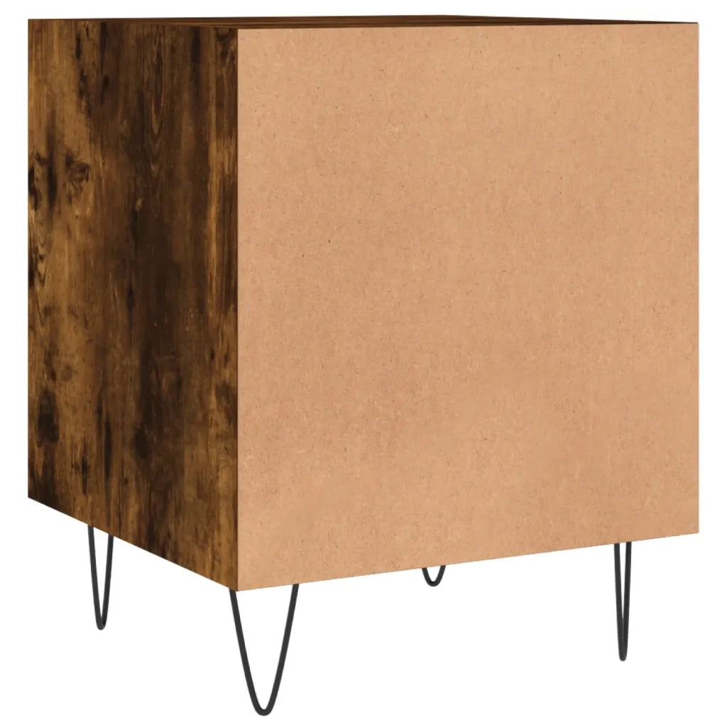 Set di 2 Comodini | Armadio da Notte | Mobiletto da notte Rovere Fumo 40x40x50 cm in Legno Multistrato