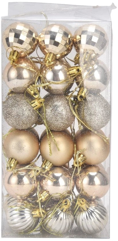 Decorazioni per Natale 36 pezzi - Ornamenti indeformabili - 6 stili - PVC - Riciclabili - Per decorazione di Natale - Decorazioni per la festa