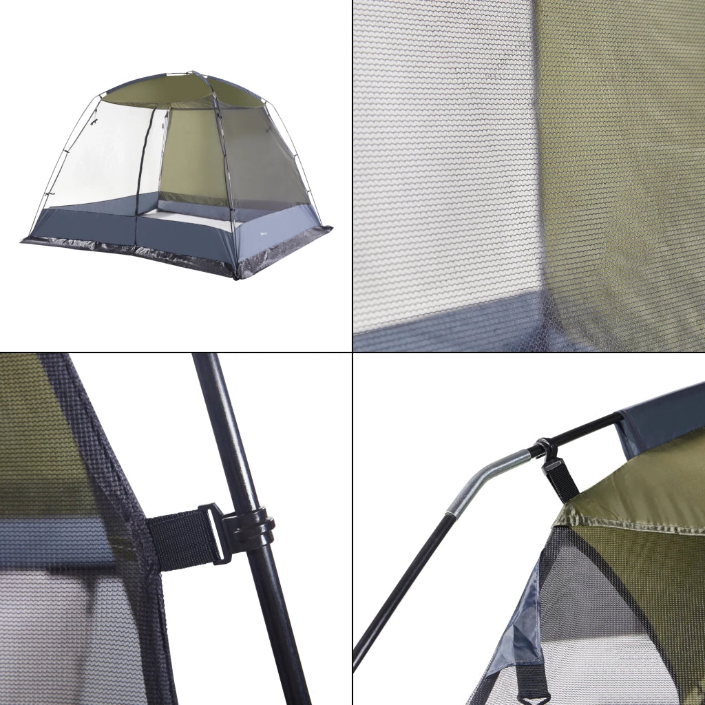 Gazebo da giardino 305 x 305 x 213 cm verde oliva grigio 03_0011129