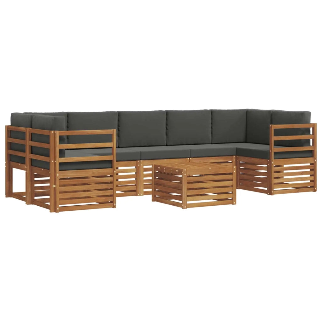 Set di divani da esterno con cuscino 8 pcs Naturale e Antracite 3374512