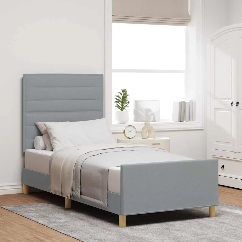 Struttura del letto-Giroletto Grigio chiaro 80 x 200 cm Tessuto 804850