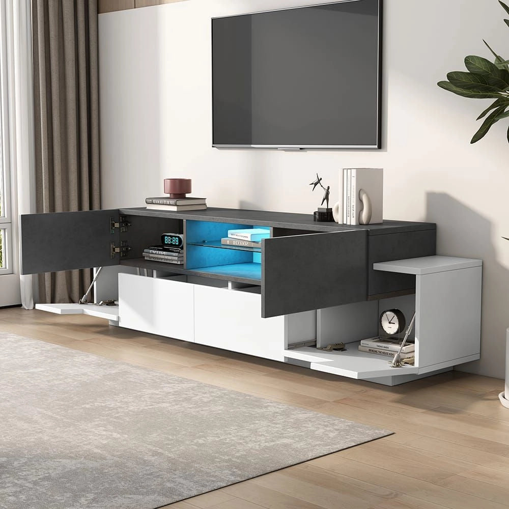 Media center gaming - Xylo - Bianco/grigio vetrine per 80"