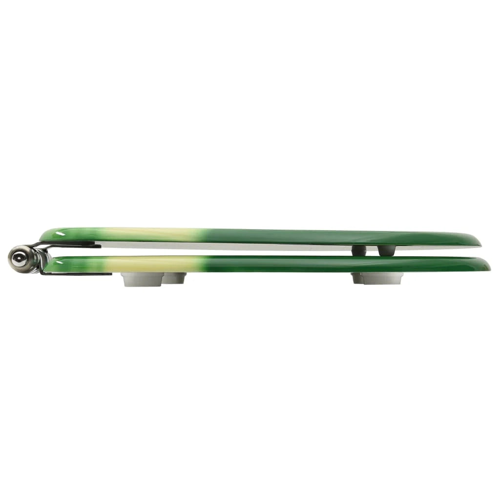 Sedile WC con coperchio a chiusura ammortizzata MDF verde con gocce d'acqua 02_0002935