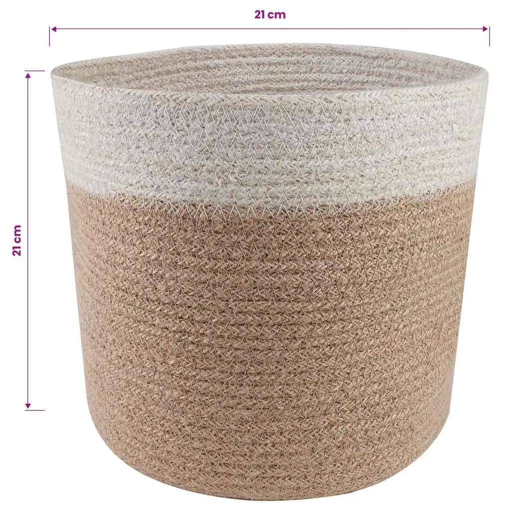 Set di Vasi per Piante 2 pcs Naturale e Bianco Ø 21 x 21 cm 42012246