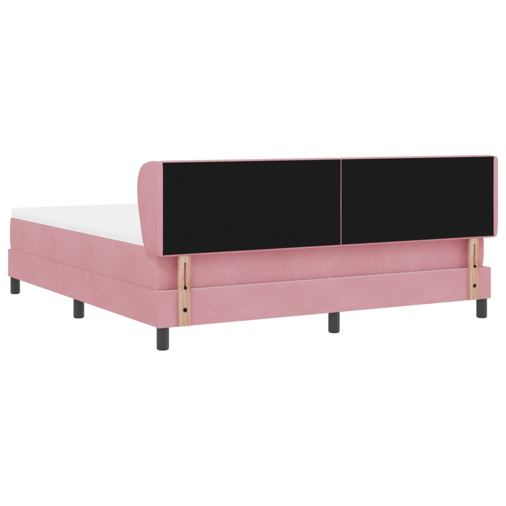 Letto a Molle con Materasso Rosa 180x200 cm Velluto
