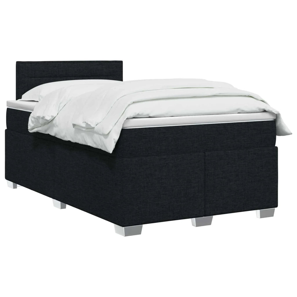 Letto box spring con materasso Nero 120 x 200 cm Tessuto 3450448