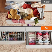 Set di organizzatori di carico per tessuti da 12 pezzi per sottovesti e lingerie, contenitori pieghevoli in tessuto grigio chiaro