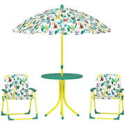 TAVOLO DA PICNIC PER BAMBINI SET TAVOLO E SEDIE CON OMBRELLONE VERDE