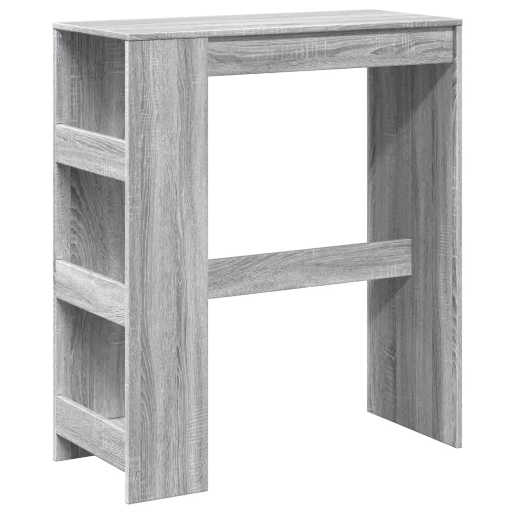Tavolo Bar con Rastrelliera Grigio 90x40x103,5 cm Multistrato