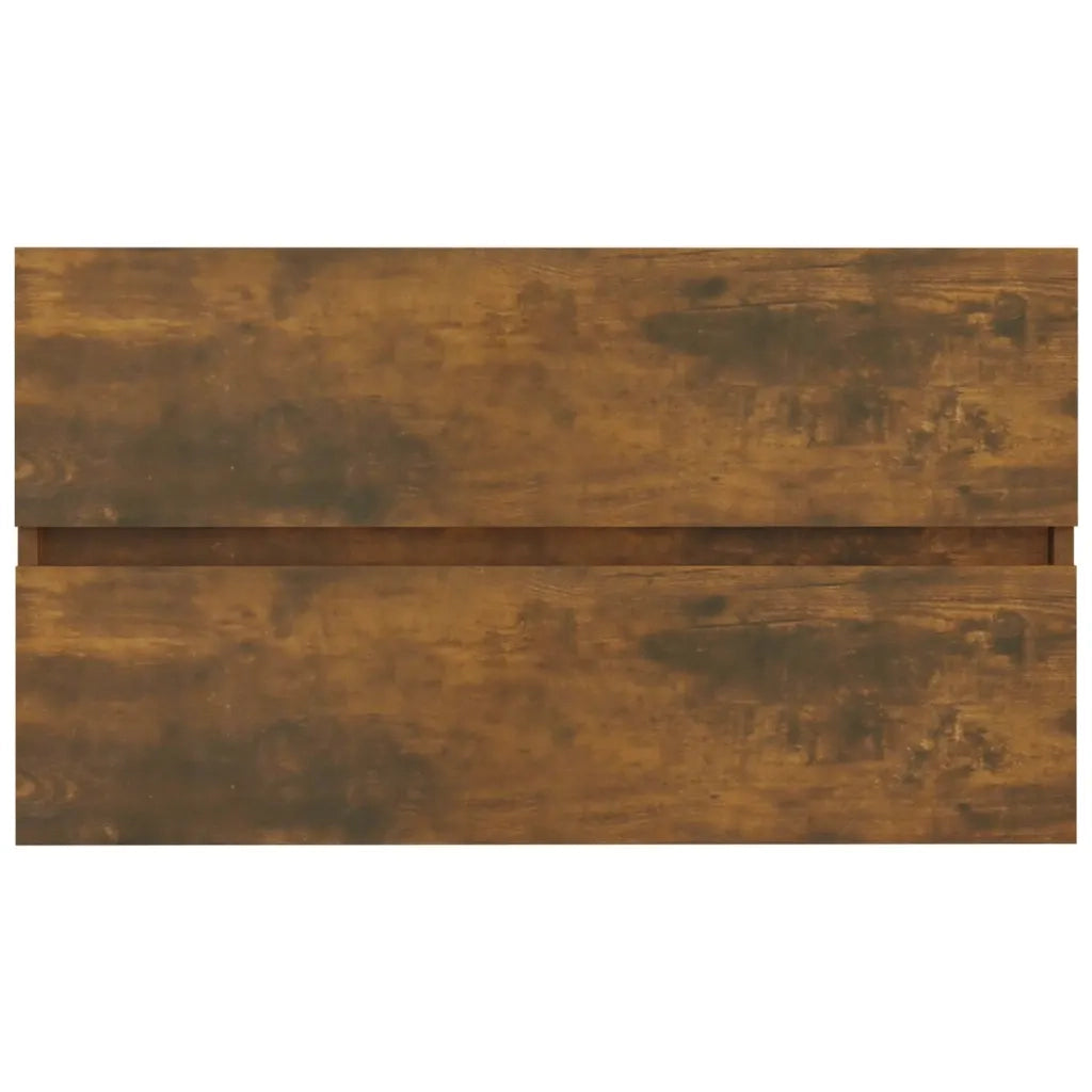 Mobile Sottolavabo-Armadietto da bagno Rovere Fumo 80x38,5x45 cm Legno Multistrato