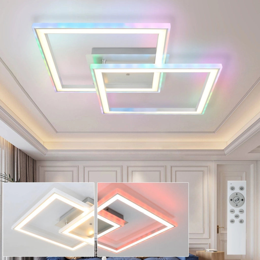 ZMH Lampada da soffitto LED moderna 35W RGB dimmerabile cambio colore telecomando per camera letto soggiorno