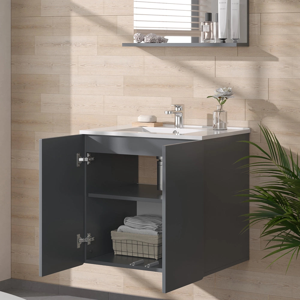 Vicco Set di mobili da bagno Grigio 2 parti