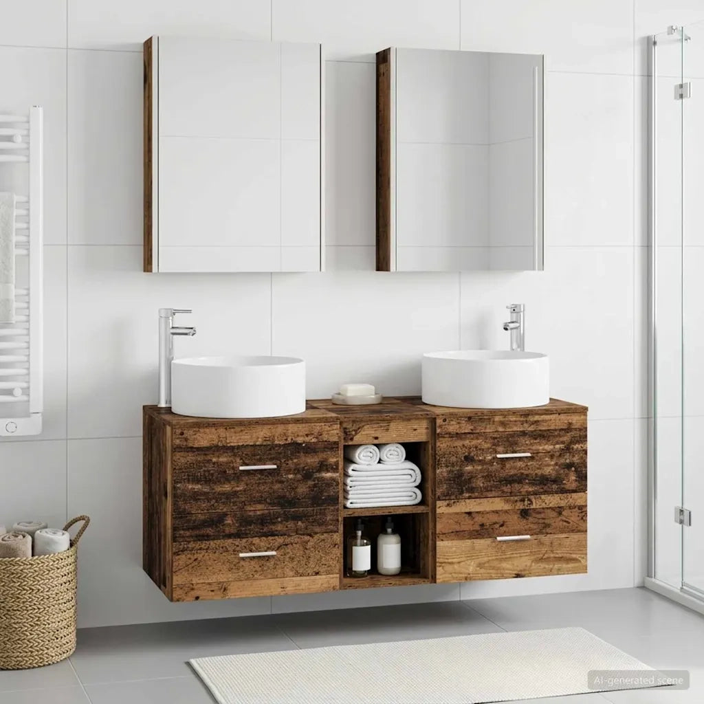 Set di mobili per il bagno 5 pcs Legno antico 3407093