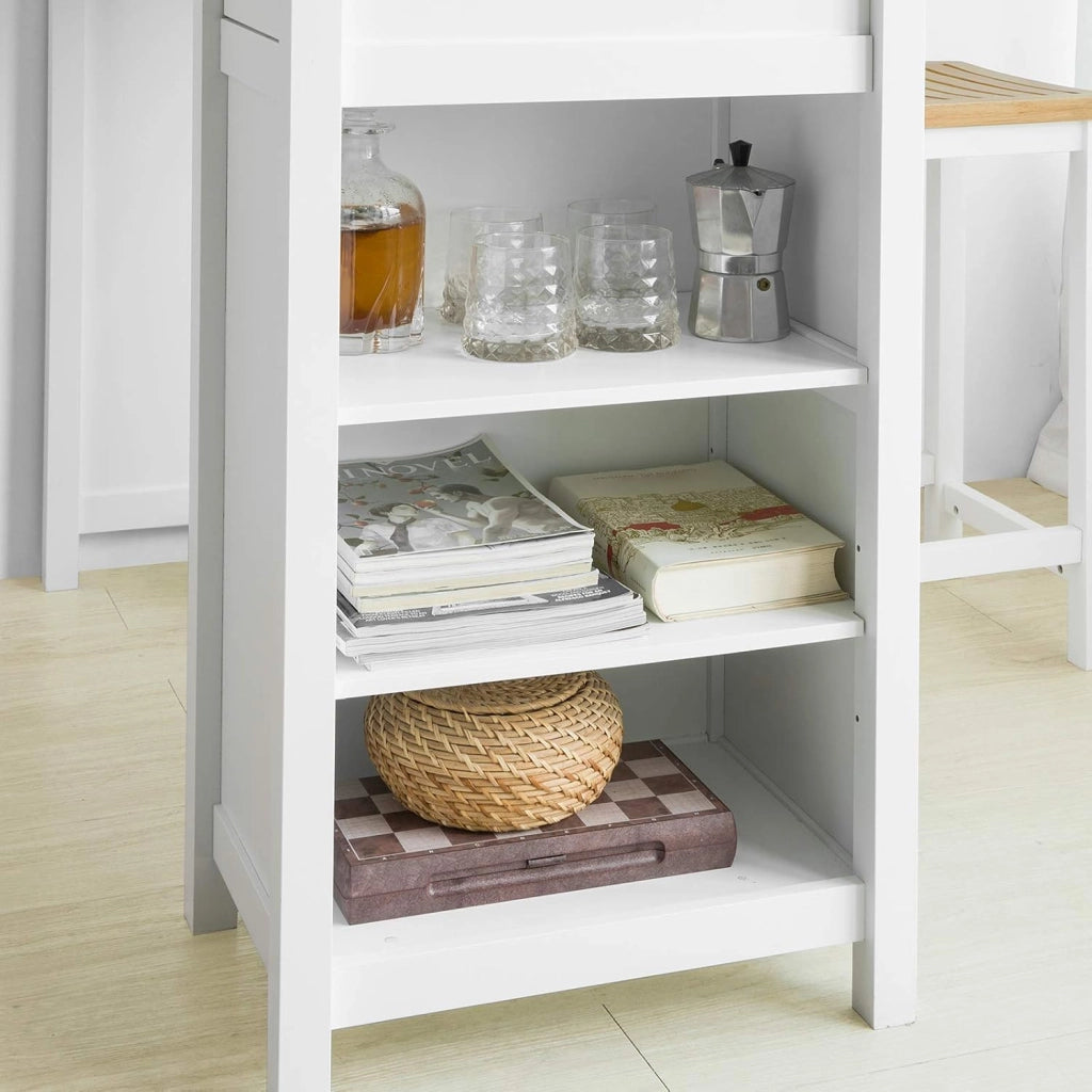 Penisola cucina Tavolo alto bar in legno Lunghezza: 120 cm Profondità: 55 cm Altezza: 90 cm bianco FWT64-WN