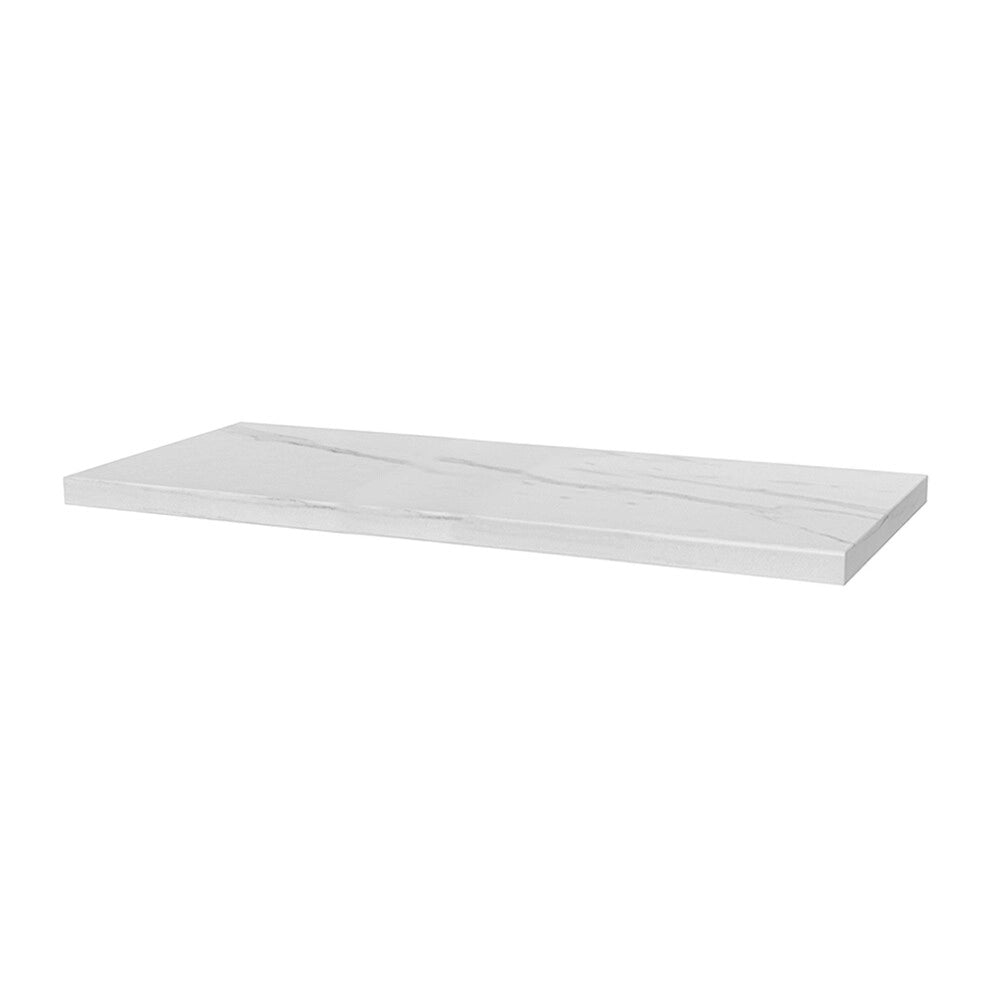 Mensolone bagno 120 cm in legno effetto marmo bianco carrara Levia