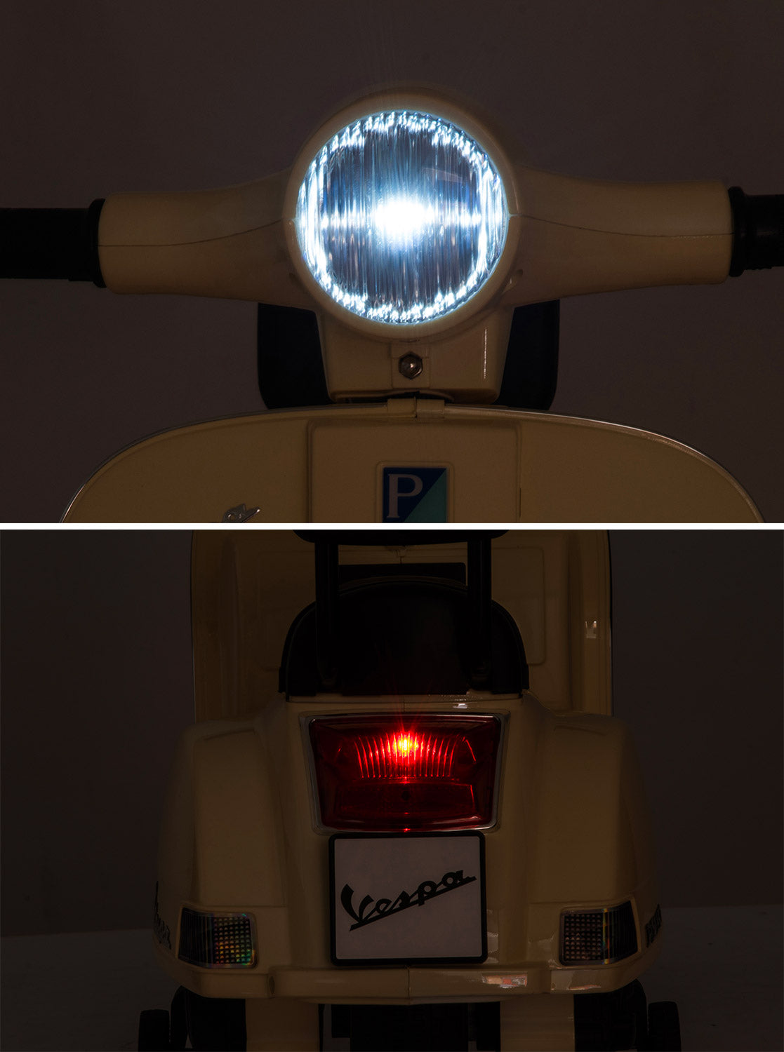 Piaggio Mini Vespa PX150 Elettrica 6V per Bambini Crema