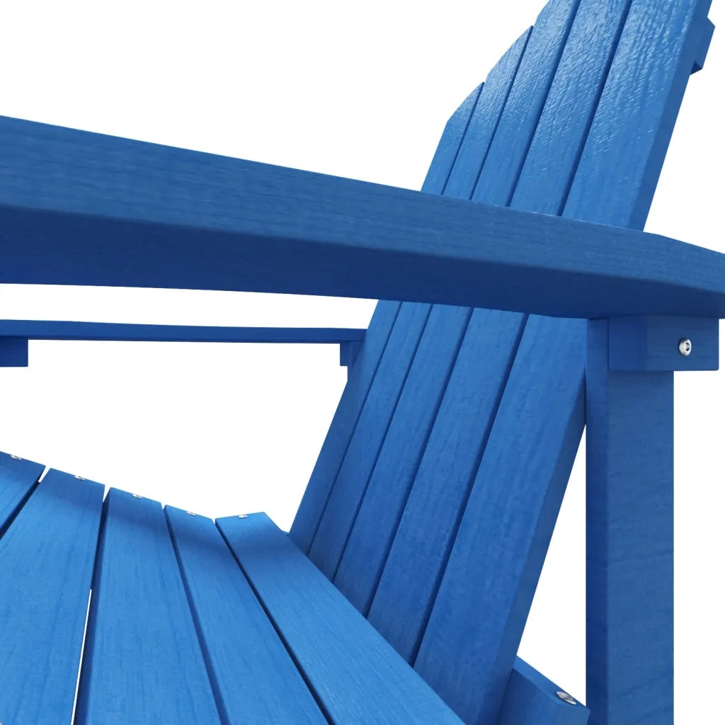 Sedia da Giardino | Sedie da Esterno Adirondack con Poggiapiedi Blu Acqua in HDPE