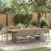 Set da Pranzo per Giardino 11 pcs Grigio polyrattan 3365423