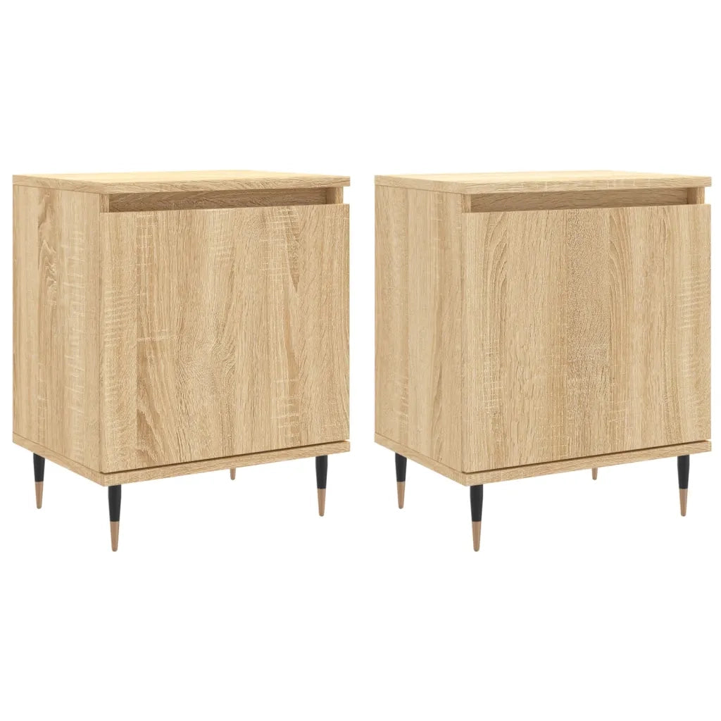 Comodini 2 pz Rovere Sonoma 40x30x50 cm in Legno Multistrato 826819