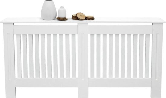 Pannello di riscaldamento 152x19x82 cm casa di campagna MDF bianco