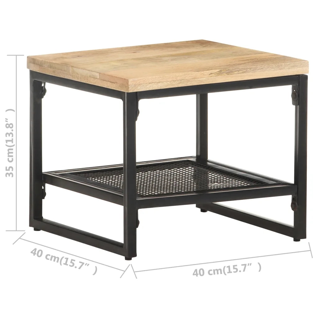 Tavolino Laterale 40x40x35 cm in Legno Massello di Mango 320241