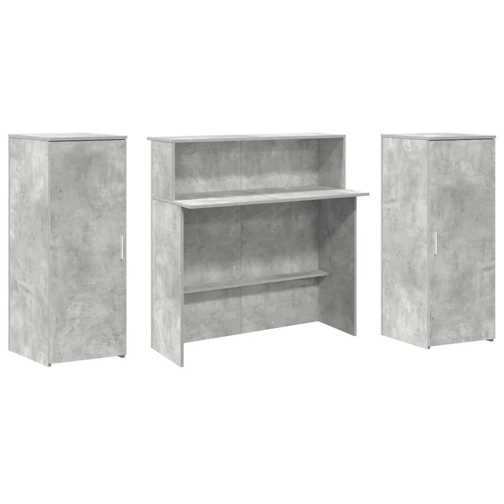 Banco Reception Grigio Cemento 180x50x103,5cm Legno Multistrato 3324208