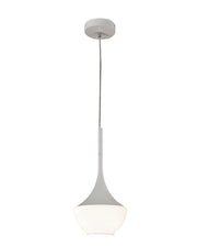 Lampada a Sospensione Apollo in Metallo e Vetro Soffiato Bianco - Design Moderno E27, Struttura Regolabile 2000mm, Ideale per Illuminazione Interni