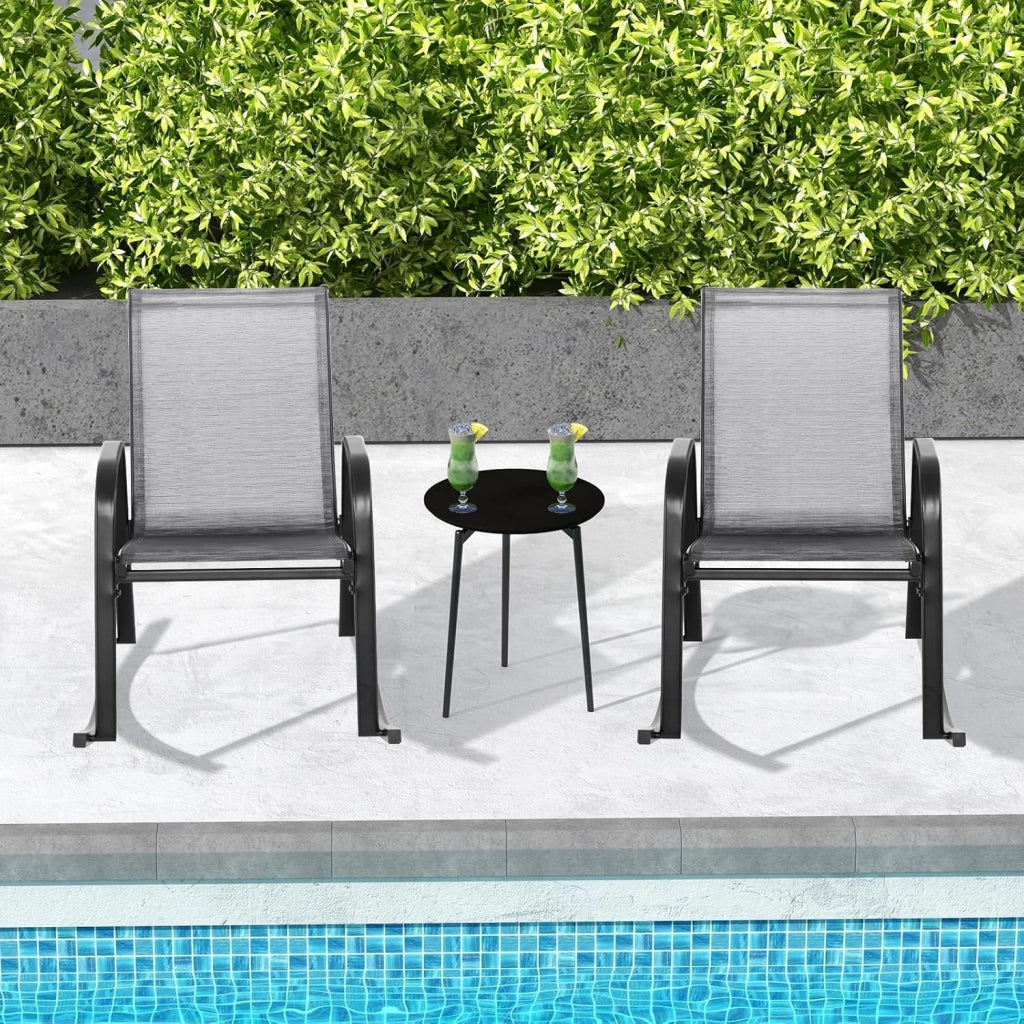Set di 2 Sedie a Dondolo, Resistenti alle Intemperie con Braccioli, Portata Massima 150 kg, Sedia Basculante da Esterno per Giardino, Balcone e Terrazza