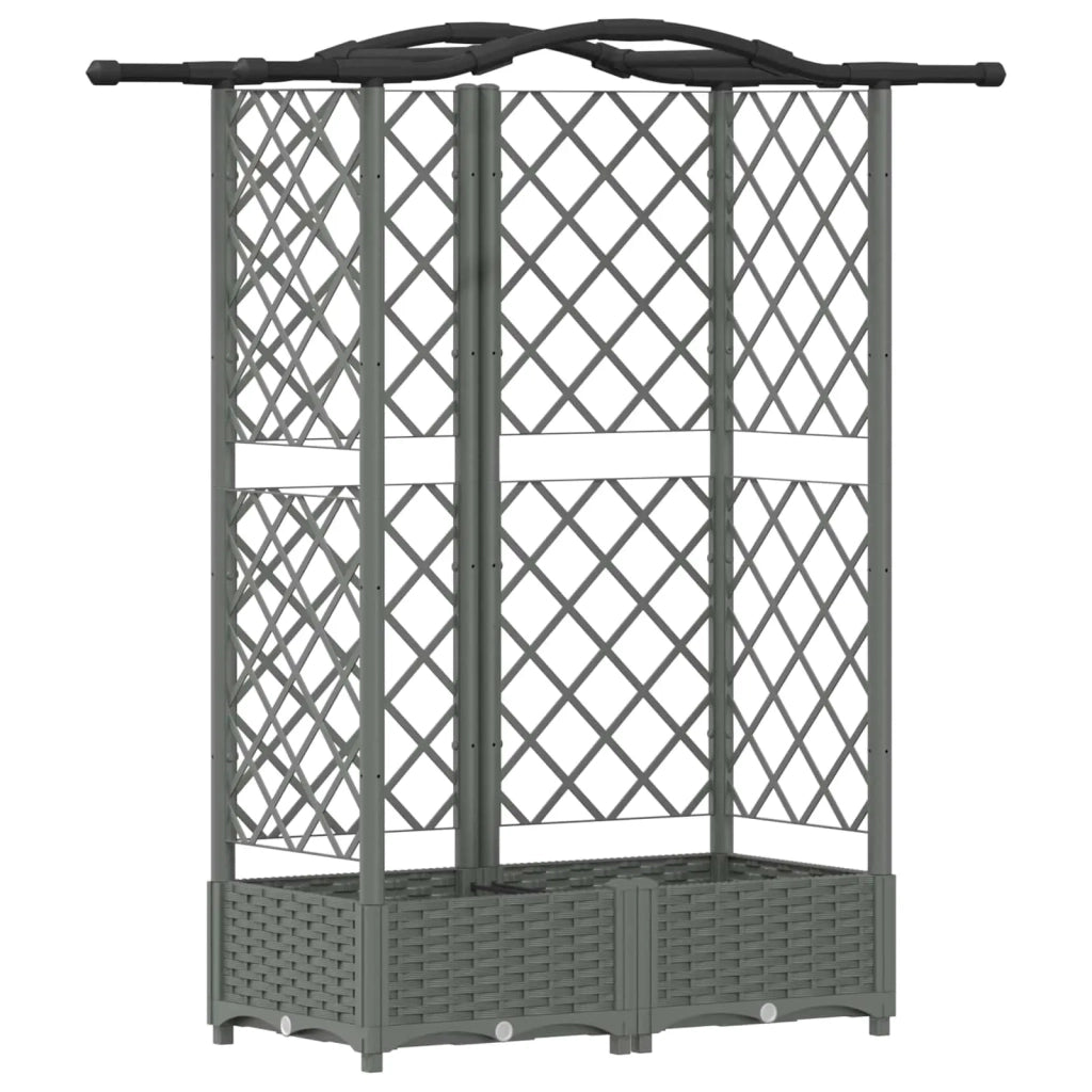 Letto Rialzato con Griglia e Tetto Grigio Chiaro PP 42032581