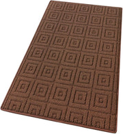 Tappeto Cucina 3D Antiscivolo Tinta Unita Assorbente Marrone 57x190 cm